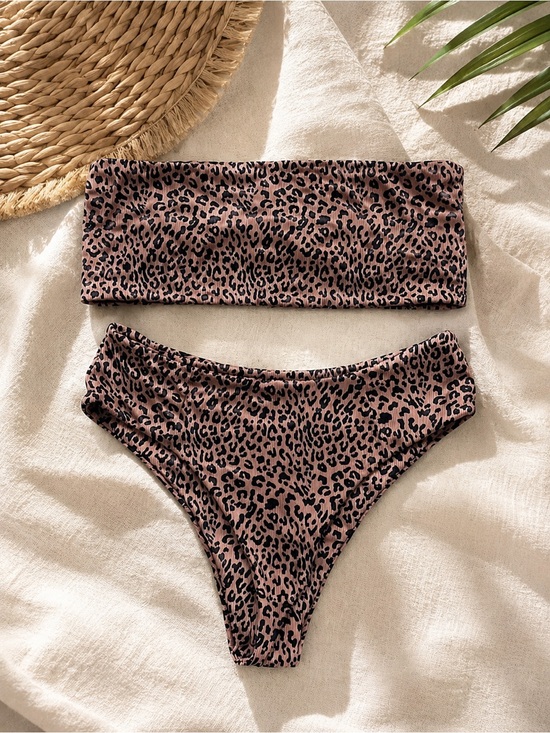 SHEIN Other - Cheetah print bandeau bikini